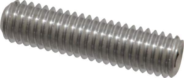 Value Collection - 3/8-16 UNC, 1-1/2" OAL, Cup Point Set Screw - Grade 18-8 Stainless Steel, 3/16" Key - Industrial Tool & Supply
