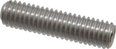 Value Collection - 3/8-16 UNC, 1-1/2" OAL, Cup Point Set Screw - Grade 18-8 Stainless Steel, 3/16" Key - Industrial Tool & Supply