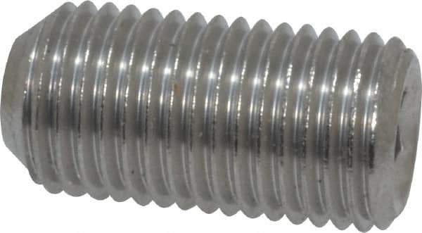 Value Collection - 3/8-24 UNF, 3/4" OAL, Cup Point Set Screw - Grade 18-8 Stainless Steel, 3/16" Key - Industrial Tool & Supply