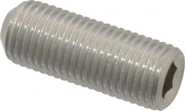 Value Collection - 3/8-24 UNF, 1" OAL, Cup Point Set Screw - Grade 18-8 Stainless Steel, 3/16" Key - Industrial Tool & Supply
