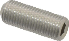 Value Collection - 3/8-24 UNF, 1" OAL, Cup Point Set Screw - Grade 18-8 Stainless Steel, 3/16" Key - Industrial Tool & Supply