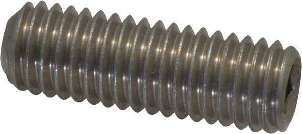 Value Collection - 1/2-13 UNC, 1-1/2" OAL, Cup Point Set Screw - Grade 18-8 Stainless Steel, 1/4" Key - Industrial Tool & Supply