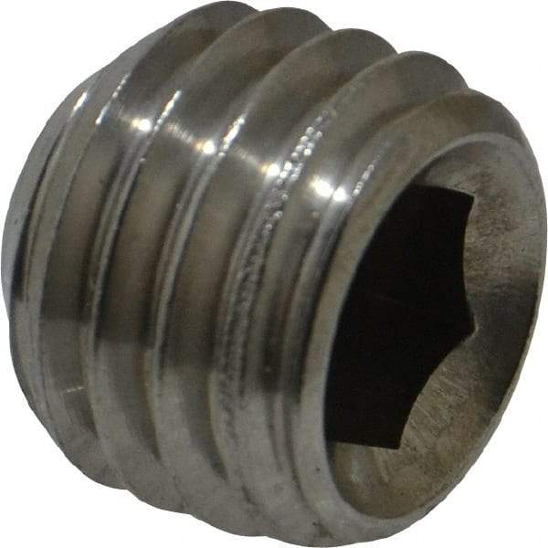Value Collection - 5/8-11 UNC, 1/2" OAL, Cup Point Set Screw - Grade 18-8 Stainless Steel, 5/16" Key - Industrial Tool & Supply