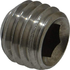 Value Collection - 5/8-11 UNC, 1/2" OAL, Cup Point Set Screw - Grade 18-8 Stainless Steel, 5/16" Key - Industrial Tool & Supply