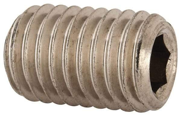 Value Collection - 5/8-11 UNC, 1" OAL, Cup Point Set Screw - Grade 18-8 Stainless Steel, 5/16" Key - Industrial Tool & Supply