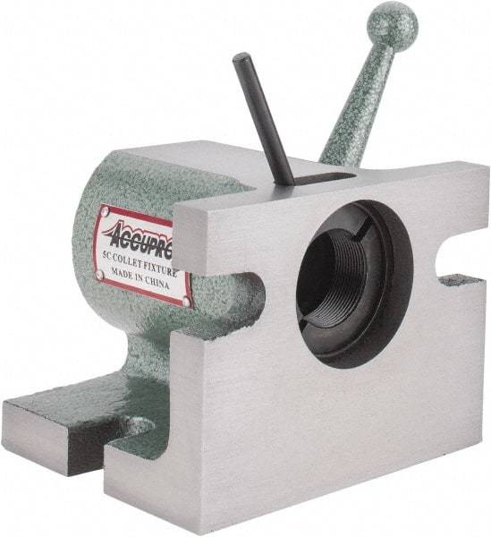 Accupro - Series 5C, 1/32 to 1-1/8" Collet Capacity, Horizontal/Vertical Standard Collet Holding Fixture - Manually Activated, 5" Base Diam Width, 4" High - Industrial Tool & Supply