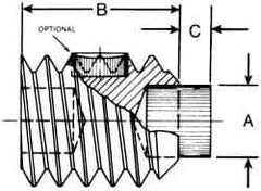 Made in USA - M8, 12mm Length of Thread, Soft Tip Point Set Screw - Grade 8 Alloy Steel - Industrial Tool & Supply