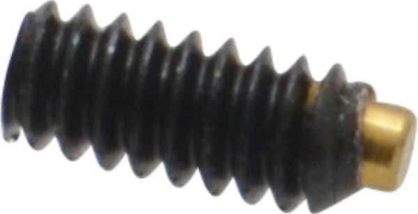Made in USA - #4-40 UNC, 1/4" Length of Thread, Soft Tip Point Set Screw - Grade 8 Alloy Steel - Industrial Tool & Supply