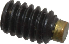 Made in USA - #8-32 UNC, 1/4" Length of Thread, Soft Tip Point Set Screw - Grade 8 Alloy Steel - Industrial Tool & Supply