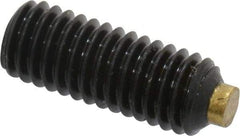 Made in USA - #10-32 UNF, 1/2" Length of Thread, Soft Tip Point Set Screw - Grade 8 Alloy Steel - Industrial Tool & Supply