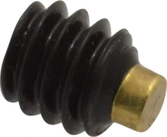 Made in USA - 1/4-20 UNC, 1/4" Length of Thread, Soft Tip Point Set Screw - Grade 8 Alloy Steel - Industrial Tool & Supply
