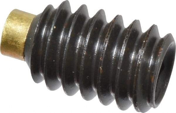 Made in USA - 1/4-20 UNC, 3/8" Length of Thread, Soft Tip Point Set Screw - Grade 8 Alloy Steel - Industrial Tool & Supply