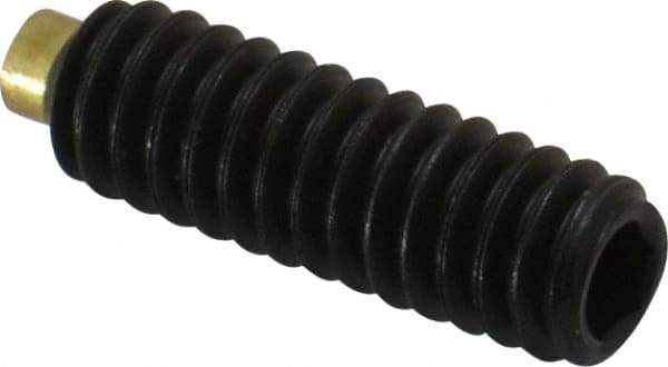 Made in USA - 1/4-20 UNC, 3/4" Length of Thread, Soft Tip Point Set Screw - Grade 8 Alloy Steel - Industrial Tool & Supply