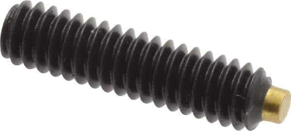 Made in USA - 1/4-20 UNC, 1" Length of Thread, Soft Tip Point Set Screw - Grade 8 Alloy Steel - Industrial Tool & Supply