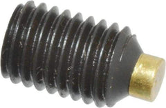 Made in USA - 1/4-28 UNF, 3/8" Length of Thread, Soft Tip Point Set Screw - Grade 8 Alloy Steel - Industrial Tool & Supply