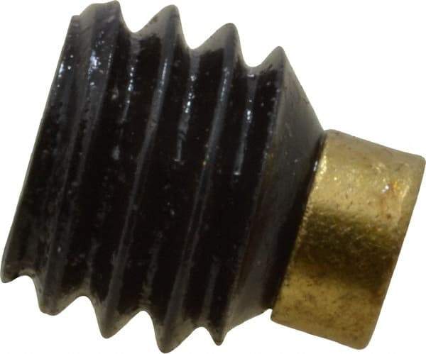 Made in USA - 5/16-18 UNC, 1/4" Length of Thread, Soft Tip Point Set Screw - Grade 8 Alloy Steel - Industrial Tool & Supply