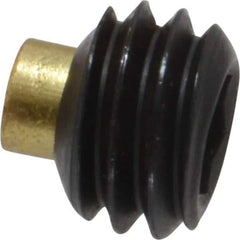Made in USA - 3/8-16 UNC, 1/4" Length of Thread, Soft Tip Point Set Screw - Grade 8 Alloy Steel - Industrial Tool & Supply