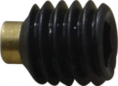 Made in USA - 3/8-16 UNC, 3/8" Length of Thread, Soft Tip Point Set Screw - Grade 8 Alloy Steel - Industrial Tool & Supply