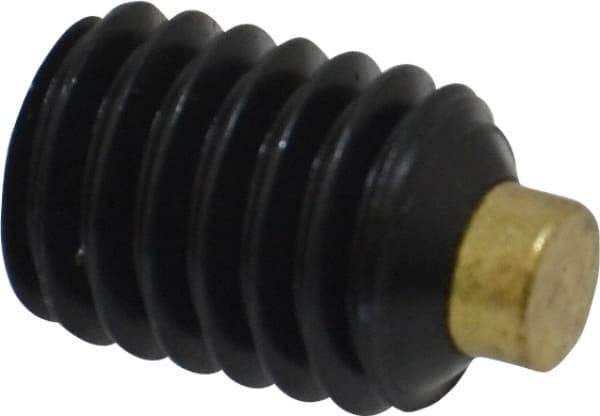 Made in USA - 3/8-16 UNC, 1/2" Length of Thread, Soft Tip Point Set Screw - Grade 8 Alloy Steel - Industrial Tool & Supply