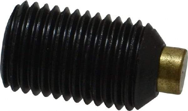 Made in USA - 3/8-24 UNF, 5/8" Length of Thread, Soft Tip Point Set Screw - Grade 8 Alloy Steel - Industrial Tool & Supply
