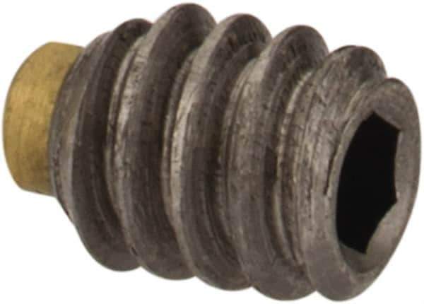 Made in USA - #4-40 UNC, 1/8" Length of Thread, Soft Tip Point Set Screw - Grade 18-8 Stainless Steel - Industrial Tool & Supply