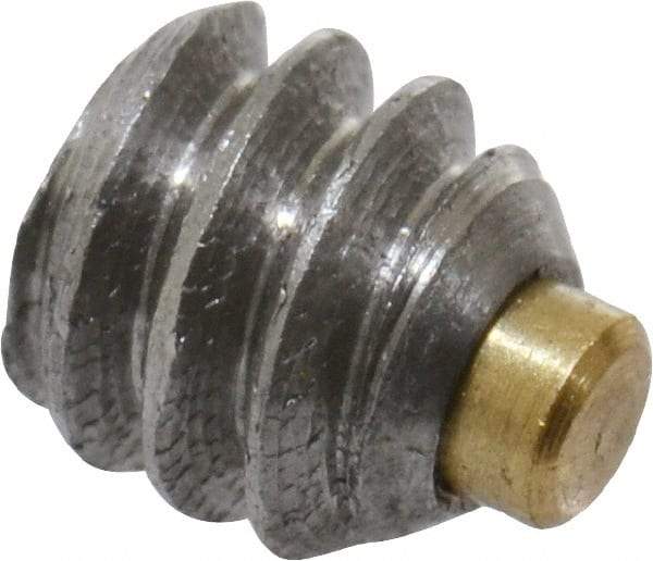 Made in USA - #6-32 UNC, 1/8" Length of Thread, Soft Tip Point Set Screw - Grade 18-8 Stainless Steel - Industrial Tool & Supply