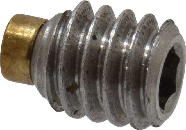 Made in USA - #8-32 UNC, 3/16" Length of Thread, Soft Tip Point Set Screw - Grade 18-8 Stainless Steel - Industrial Tool & Supply