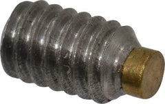 Made in USA - #8-32 UNC, 1/4" Length of Thread, Soft Tip Point Set Screw - Grade 18-8 Stainless Steel - Industrial Tool & Supply
