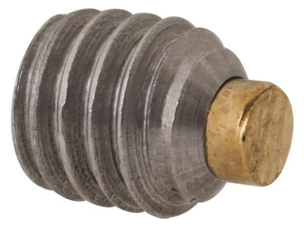 Made in USA - #10-32 UNF, 3/16" Length of Thread, Soft Tip Point Set Screw - Grade 18-8 Stainless Steel - Industrial Tool & Supply