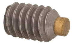 Made in USA - 1/4-20 UNC, 3/8" Length of Thread, Soft Tip Point Set Screw - Grade 18-8 Stainless Steel - Industrial Tool & Supply