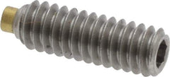Made in USA - 1/4-20 UNC, 3/4" Length of Thread, Soft Tip Point Set Screw - Grade 18-8 Stainless Steel - Industrial Tool & Supply