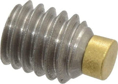 Made in USA - 5/16-18 UNC, 3/8" Length of Thread, Soft Tip Point Set Screw - Grade 18-8 Stainless Steel - Industrial Tool & Supply