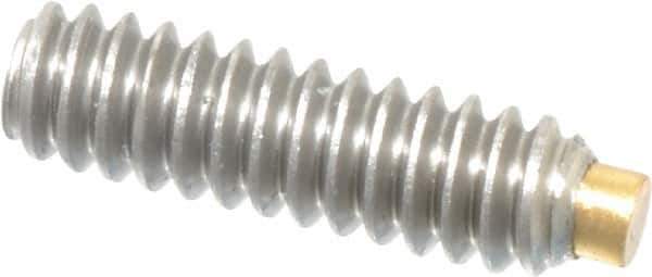 Made in USA - #4-40 UNC, 3/8" Length of Thread, Soft Tip Point Set Screw - Grade 18-8 Stainless Steel - Industrial Tool & Supply