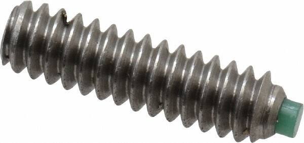 Made in USA - #6-32 UNC, 1/2" Length of Thread, Soft Tip Point Set Screw - Grade 18-8 Stainless Steel - Industrial Tool & Supply