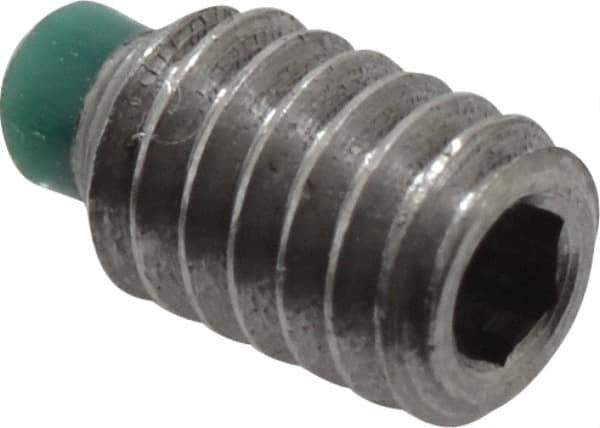 Made in USA - #8-32 UNC, 1/4" Length of Thread, Soft Tip Point Set Screw - Grade 18-8 Stainless Steel - Industrial Tool & Supply