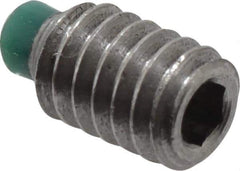 Made in USA - #8-32 UNC, 1/4" Length of Thread, Soft Tip Point Set Screw - Grade 18-8 Stainless Steel - Industrial Tool & Supply