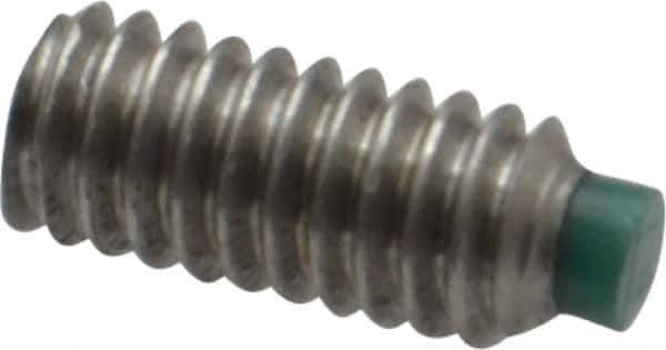 Made in USA - #8-32 UNC, 3/8" Length of Thread, Soft Tip Point Set Screw - Grade 18-8 Stainless Steel - Industrial Tool & Supply