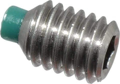 Made in USA - #10-32 UNF, 1/4" Length of Thread, Soft Tip Point Set Screw - Grade 18-8 Stainless Steel - Industrial Tool & Supply