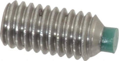 Made in USA - #10-32 UNF, 3/8" Length of Thread, Soft Tip Point Set Screw - Grade 18-8 Stainless Steel - Industrial Tool & Supply
