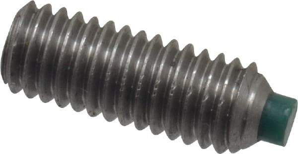 Made in USA - #10-32 UNF, 1/2" Length of Thread, Soft Tip Point Set Screw - Grade 18-8 Stainless Steel - Industrial Tool & Supply