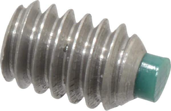 Made in USA - 1/4-20 UNC, 3/8" Length of Thread, Soft Tip Point Set Screw - Grade 18-8 Stainless Steel - Industrial Tool & Supply
