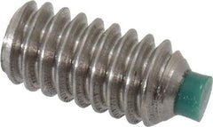 Made in USA - 1/4-20 UNC, 1/2" Length of Thread, Soft Tip Point Set Screw - Grade 18-8 Stainless Steel - Industrial Tool & Supply