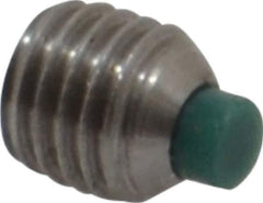 Made in USA - 1/4-28 UNF, 1/4" Length of Thread, Soft Tip Point Set Screw - Grade 18-8 Stainless Steel - Industrial Tool & Supply