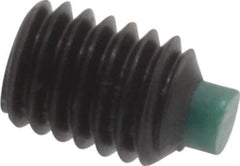 Made in USA - #10-32 UNF, 1/4" Length of Thread, Soft Tip Point Set Screw - Grade 8 Alloy Steel - Industrial Tool & Supply