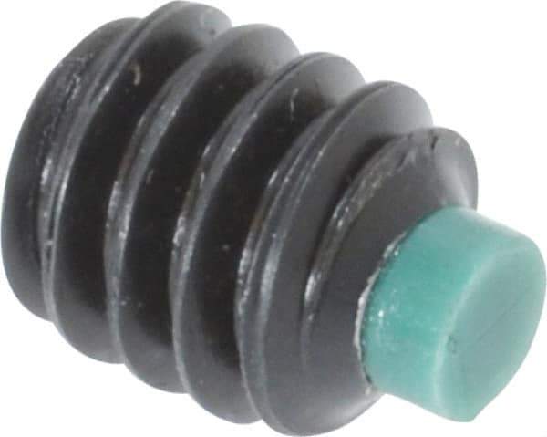 Made in USA - 1/4-20 UNC, 1/4" Length of Thread, Soft Tip Point Set Screw - Grade 8 Alloy Steel - Industrial Tool & Supply