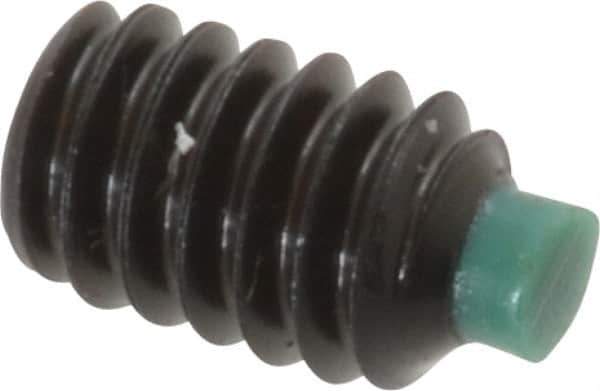 Made in USA - 1/4-20 UNC, 3/8" Length of Thread, Soft Tip Point Set Screw - Grade 8 Alloy Steel - Industrial Tool & Supply