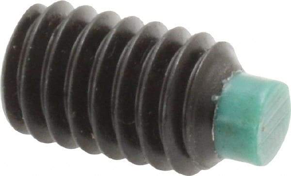 Made in USA - 5/16-18 UNC, 1/2" Length of Thread, Soft Tip Point Set Screw - Grade 8 Alloy Steel - Industrial Tool & Supply