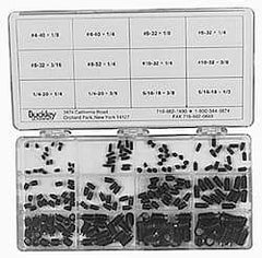 Made in USA - 144 Piece, M4x0.70 to M10x1.50, Alloy Steel Set Screw Assortment - Hex Head, Hex Socket Drive, 4 to 16mm Long - Industrial Tool & Supply