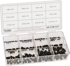 Made in USA - 210 Piece, #4-40 to 5/16-18, Alloy Steel Set Screw Assortment - Hex Head, Hex Socket Drive, 1/8 to 1/2" Long, Grade 303 - Industrial Tool & Supply