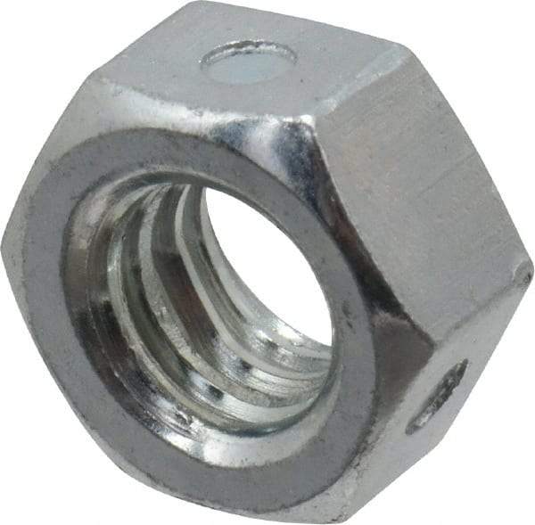 Value Collection - 5/16-18 UNC Grade 2 Two Way Lock Nut with Distorted Thread - 1/2" Width Across Flats, 17/64" High, Zinc-Plated Finish - Industrial Tool & Supply